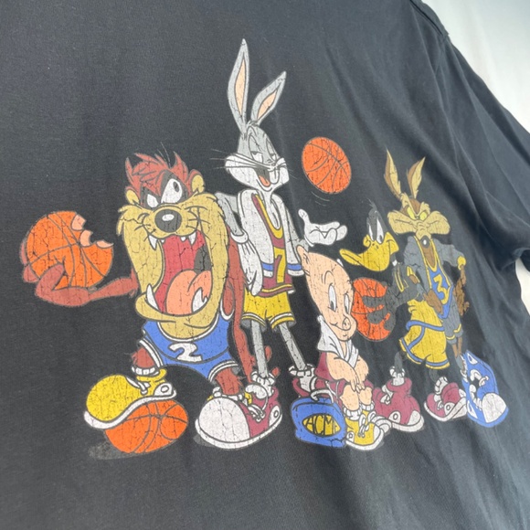 Looney Tunes Basketball Team Graphic T-Shirt Black Unisex Size Medium - Picture 6 of 14